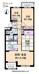 森林公園パークハウス西弐番街A棟 3SLDKの間取図画像
