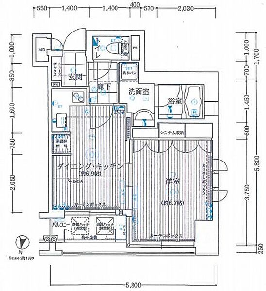 大阪府大阪市西区立売堀1丁目(賃貸マンション1DK・5階・34.97㎡)の写真 その2