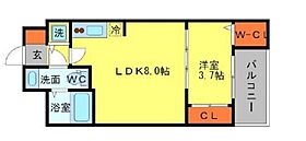 大阪府大阪市中央区東高麗橋2-33（賃貸マンション1LDK・12階・28.77㎡） その2