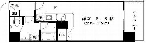 大阪府大阪市西区靱本町3丁目(賃貸マンション1R・5階・26.76㎡)の写真 その2