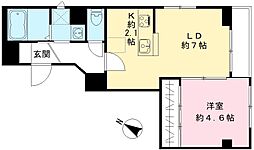 プレジール京町堀 1LDKの間取図画像