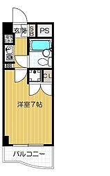 アクエルド都島 1Kの間取図画像