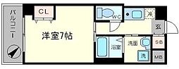 エルナンバウエスト 1Kの間取図画像