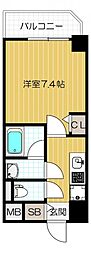 グランパシフィック今里公園 1Kの間取図画像