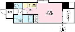 エクセレント上新18 ワンルームの間取図画像