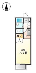 名古屋市営名城線 大曽根駅 徒歩7分の賃貸アパート 1階1Kの間取り