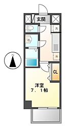 プレサンス金山コネクト 1Kの間取図画像
