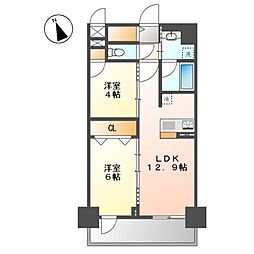 ＣＥＤＡＲ　ＮＯＲＩＴＡＫＥ（シダーノリタケ） 5階2LDKの間取り