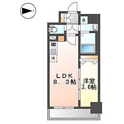 ソルメイクス浄心天神山 1LDKの間取図画像