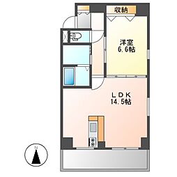 サン・東山公園ウエスト 1LDKの間取図画像