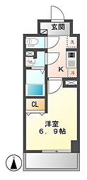 ドゥナーレ辻町 1Kの間取図画像