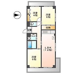 グリーンコーポ千代田 9階3LDKの間取り