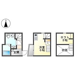 プレザント中村 ワンルームの間取図画像