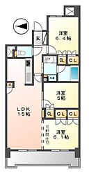 リエトコート丸の内 14階3LDKの間取り