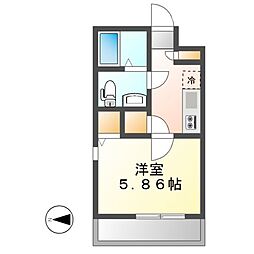 HK2west 1Kの間取図画像