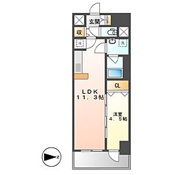 ファンファーレKOGANE 6階1LDKの間取り