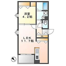 NAGOYA the NORTHGATE 2階1LDKの間取り