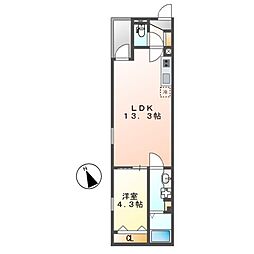 GranVita吹上 3階1LDKの間取り