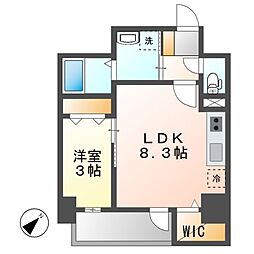 ラ・フュンフ 1LDKの間取図画像