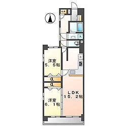 ライオンズマンション栄第2 2LDKの間取図画像