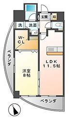 さくらHillsRiverSideEAST 1LDKの間取図画像