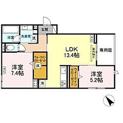 カーサ・セレナ 2LDKの間取図画像
