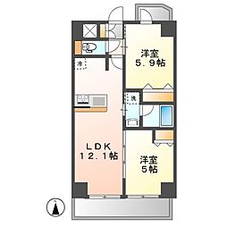 S-RESIDENCE高岳ardent 2LDKの間取図画像