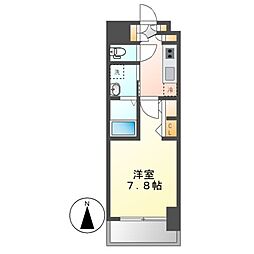 エステムコート名古屋TWINEAST 1Kの間取図画像