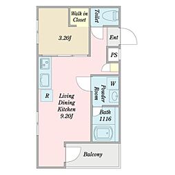 MOVE中村公園GRANDE 1LDKの間取図画像
