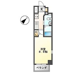 エステムプラザ名古屋・栄プレミアム 1Kの間取図画像