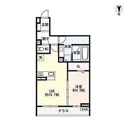luvita新福寺町 1LDKの間取図画像