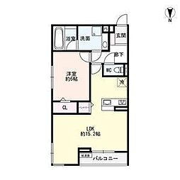 luvita新福寺町 1LDKの間取図画像