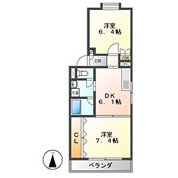 アーバンハウスないとう 2DKの間取図画像