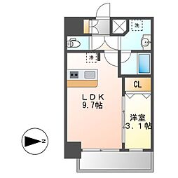 メイクスWアート浅間町 1LDKの間取図画像