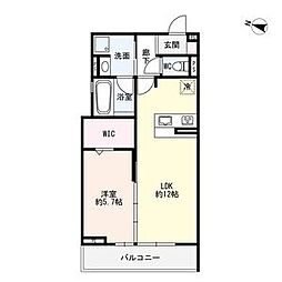 名古屋市千種区四谷通3丁目アパート 1LDKの間取図画像