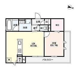 名古屋市千種区四谷通3丁目アパート 1LDKの間取図画像