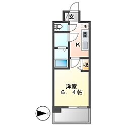 ディアレイシャス上前津 1Kの間取図画像