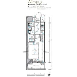 ディアレイシャス名古屋太閤通IV 1Kの間取図画像