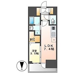 エステムコート名古屋TWINEAST 1DKの間取図画像