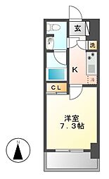 ライブコート泉 1Kの間取図画像