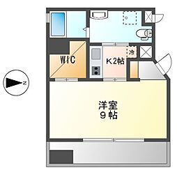 グランデ浄心 1Kの間取図画像