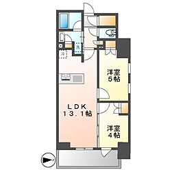 グランパセオ名古屋伏見 2LDKの間取図画像