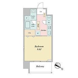 FRENCIANOIE名駅 ワンルームの間取図画像