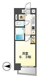 プレサンスサカエリバースタイル 1Kの間取図画像