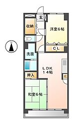 第2平安ビル 2LDKの間取図画像
