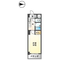 タウンコート児島 1Kの間取図画像