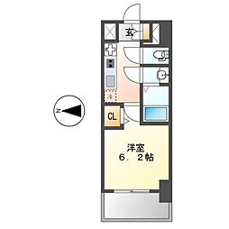 ディアレイシャス名古屋大須通 1Kの間取図画像