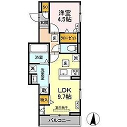 ルヴィータ大秋 1LDKの間取図画像