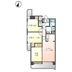 アピエス尾頭橋 3LDKの間取図画像
