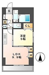 プレステージ千種 1LDKの間取図画像